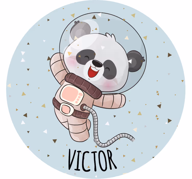 Vintage bardak altlığı neşeli astronot panda - TenStickers