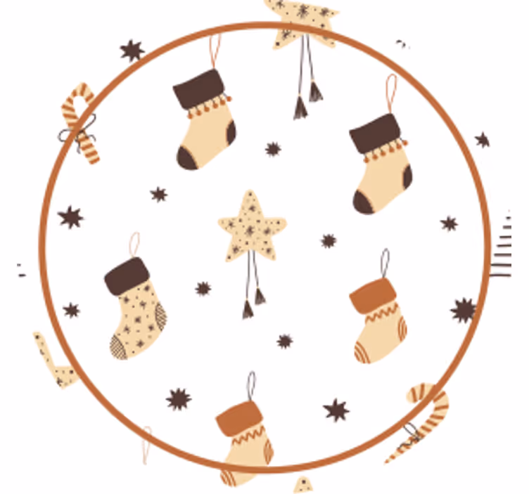 Noel bardak altlığı - Şenlikli noel Çorapları - TenStickers