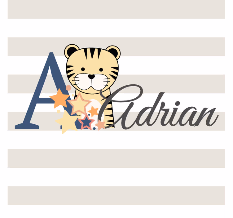 İsimli bardak altlığı - Şirin kaplan İllüstrasyonu - TenStickers