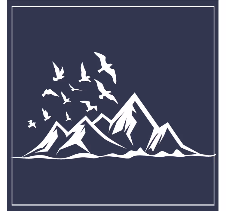 Bardak altlığı dağ manzarası silueti - TenStickers