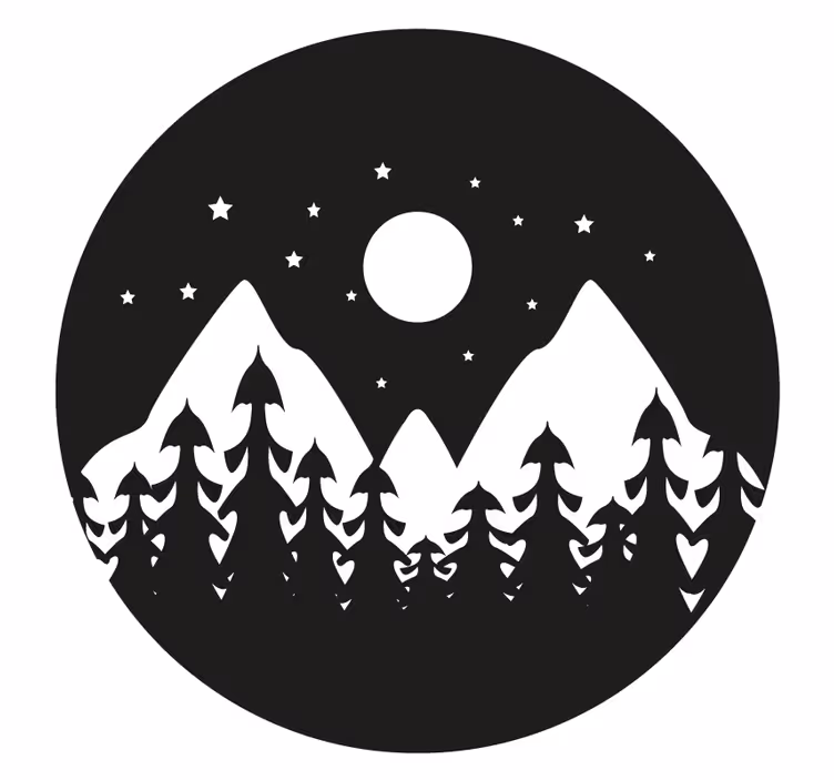 Bardak altlığı dağ gece manzarası - TenStickers