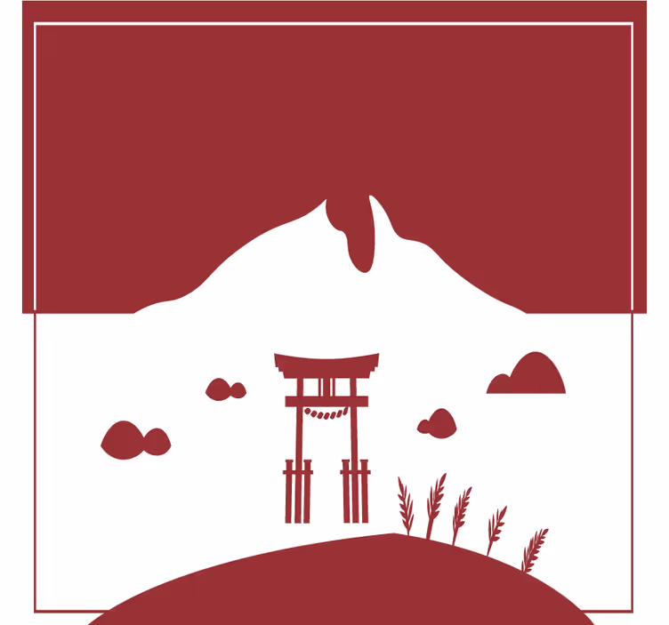 Ucube bardak altlığı dağ torii kapısı - TenStickers