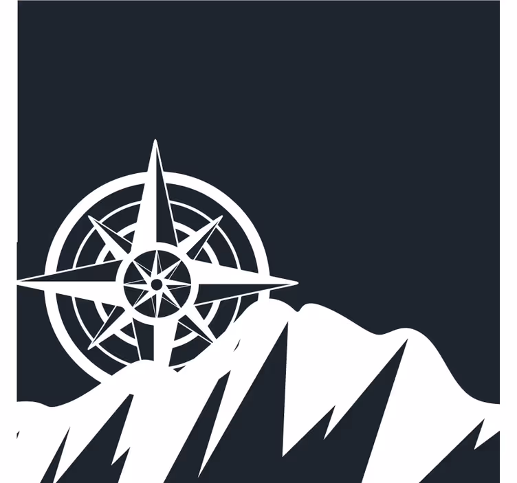 Ucube bardak altlığı - navigasyon pusulası zirveleri - TenStickers