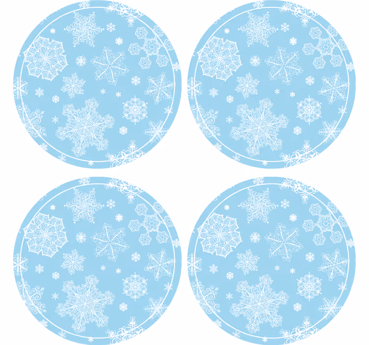 Noel bardak altlığı kardan adam desenli daire - TenStickers