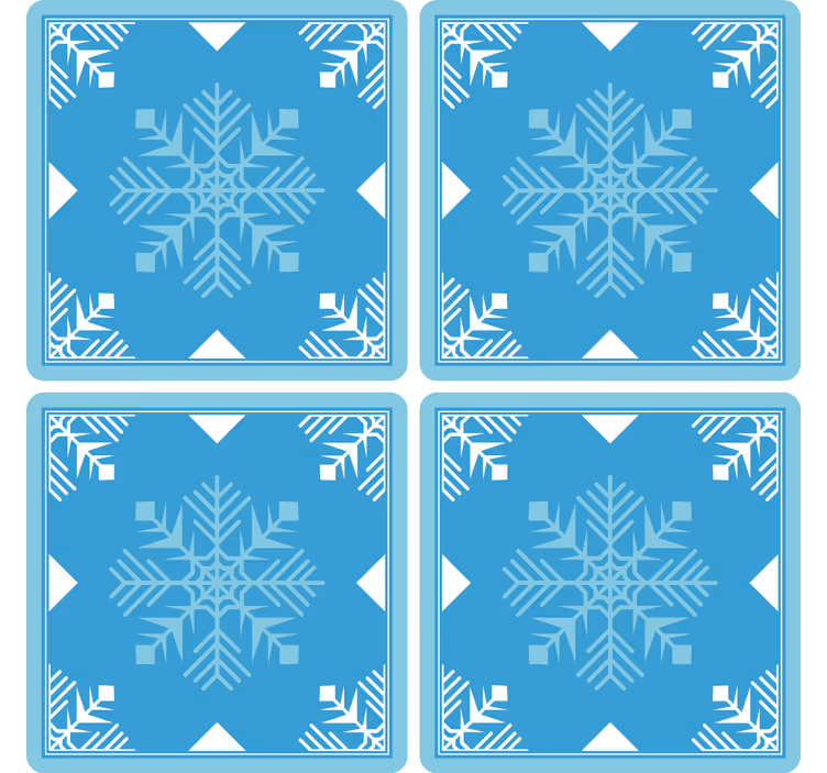 Kar taneleri mavi tonları noel altlığı - TenStickers
