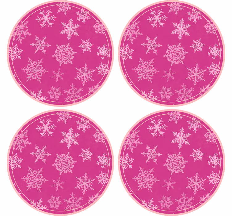 Pembe kar taneleri desen noel altlığı - TenStickers
