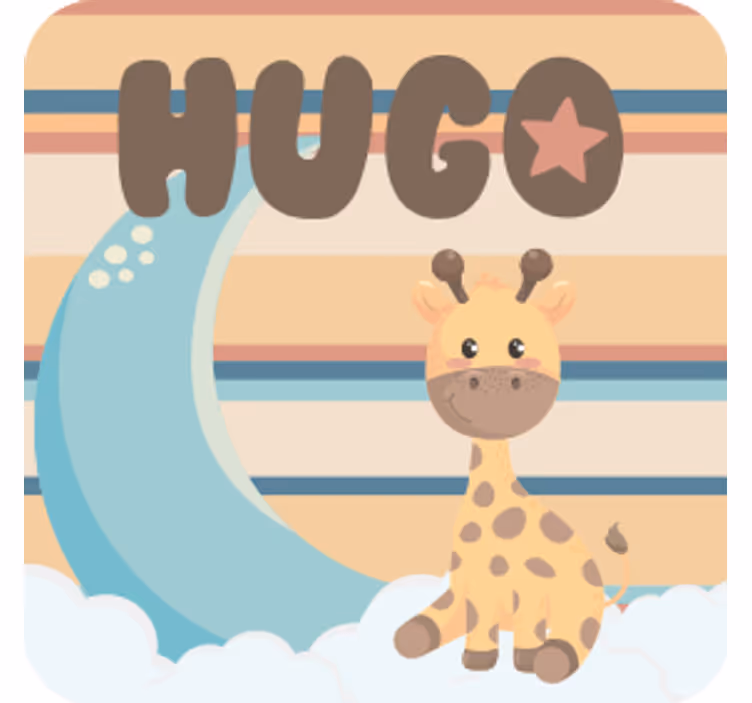 Cuddly giraffe character isimli bardak altlığı - TenStickers