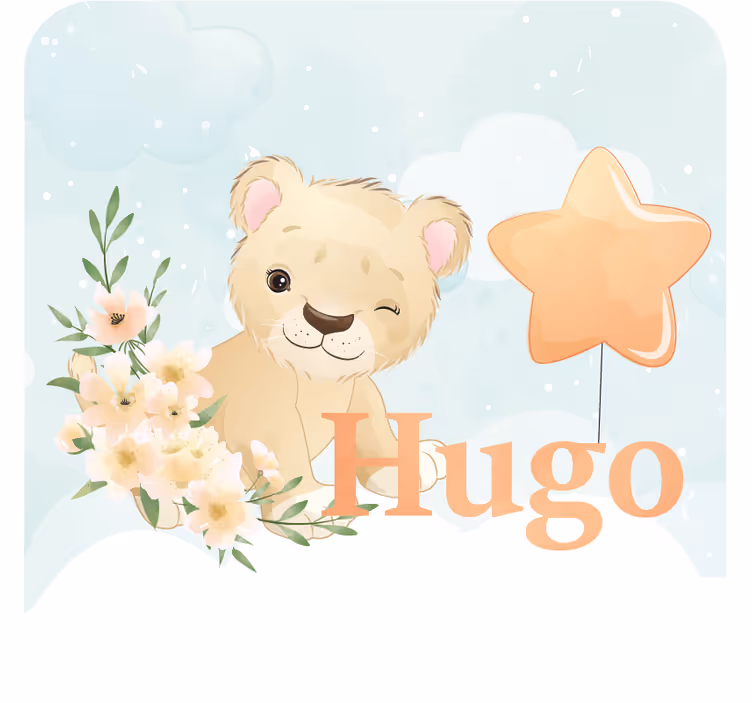 İsimli bardak altlığı - hayalperest aslan yıldızlı - TenStickers