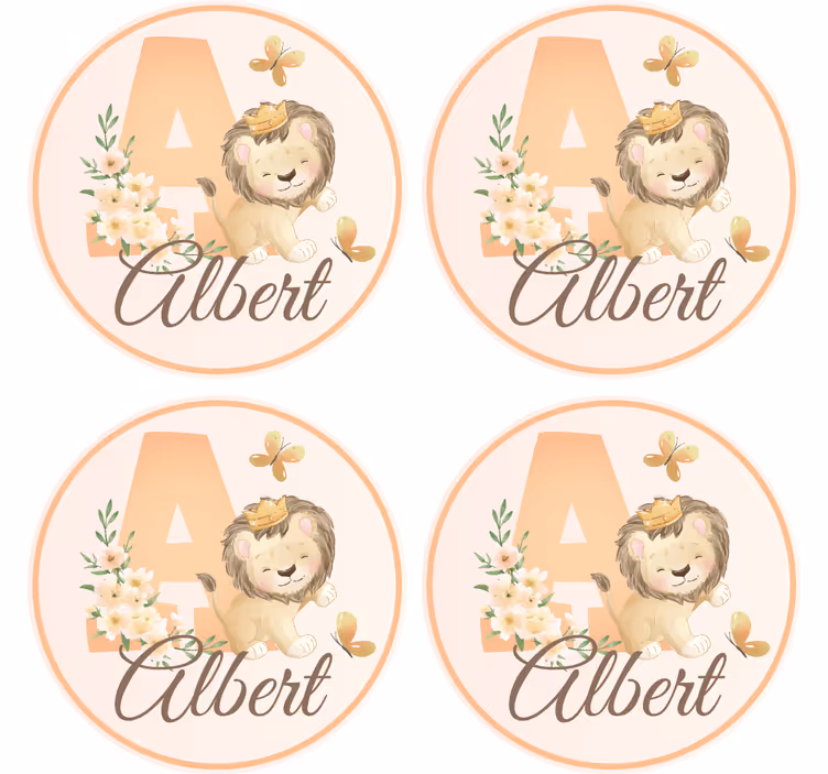 İsimli bardak altlığı - Şirin aslan tasarımı - TenStickers