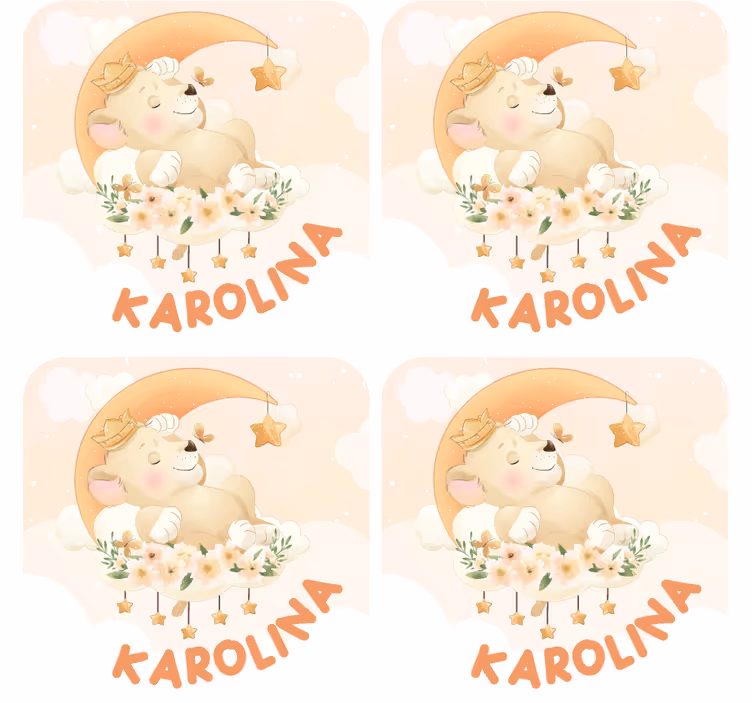 Yıldızlarla uyuyan ayı İsimli bardak altlığı - TenStickers