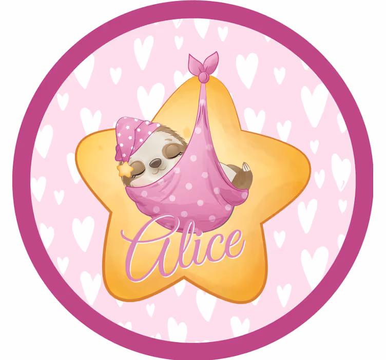 Uyuyan tembel hayvanlı bardak altlığı - TenStickers