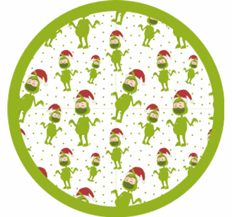 Noel bardak altlığı eğlenceli yeşil karakterler - TenStickers