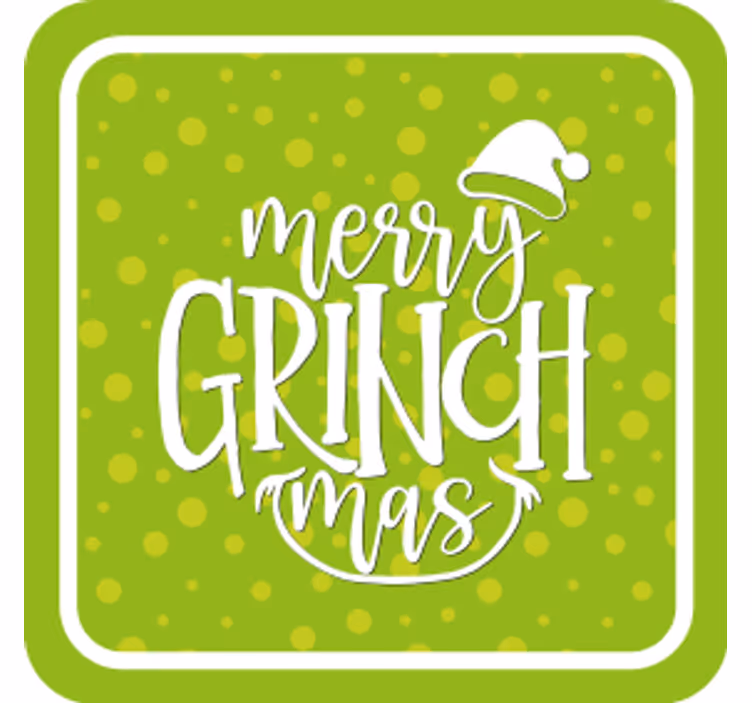 Noel bardak altlığı - neşeli grinchmas selamı - TenStickers
