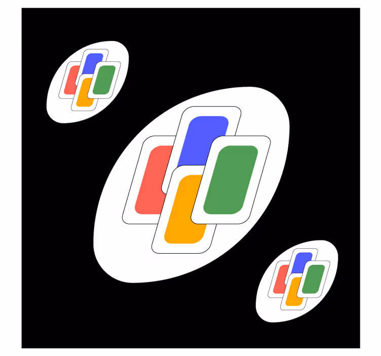 Ucube bardak altlığı renkli Üst Üste Şekiller - TenStickers