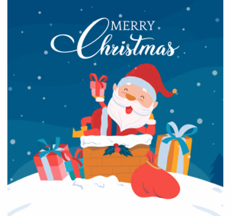 Noel bardak altlığı - hediye ile noel baba - TenStickers