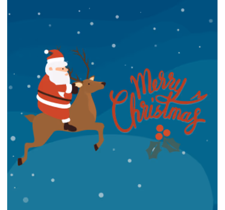 Noel bardak altlığı santa ren geyiği - TenStickers