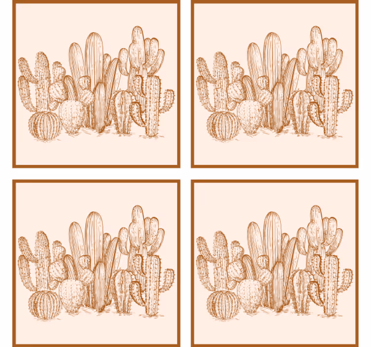 Bardak altlığı kaktüs Çeşidi İllüstrasyonu - TenStickers