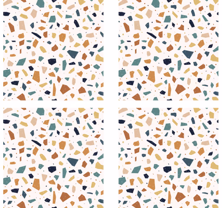 Sıcak renkli terrazzo deseni daha fazla bardak altlığı - TenStickers