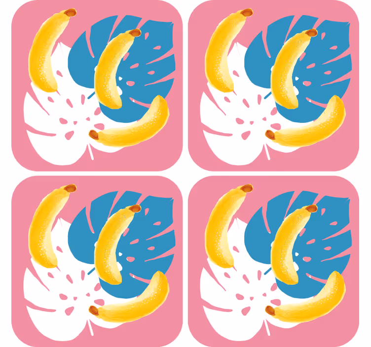 Ucube bardak altlığı canlı muz düzeni - TenStickers