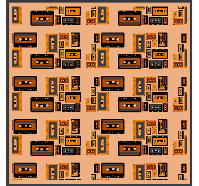 Ucube bardak altlığı - vintage kaset desenleri - TenStickers