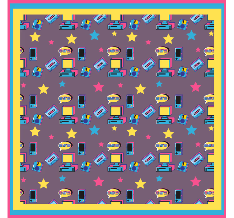 Ucube bardak altlığı retro teknoloji deseni - TenStickers