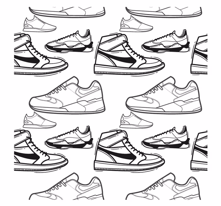Modern bardak altlığı sneaker silüet desenleri - TenStickers