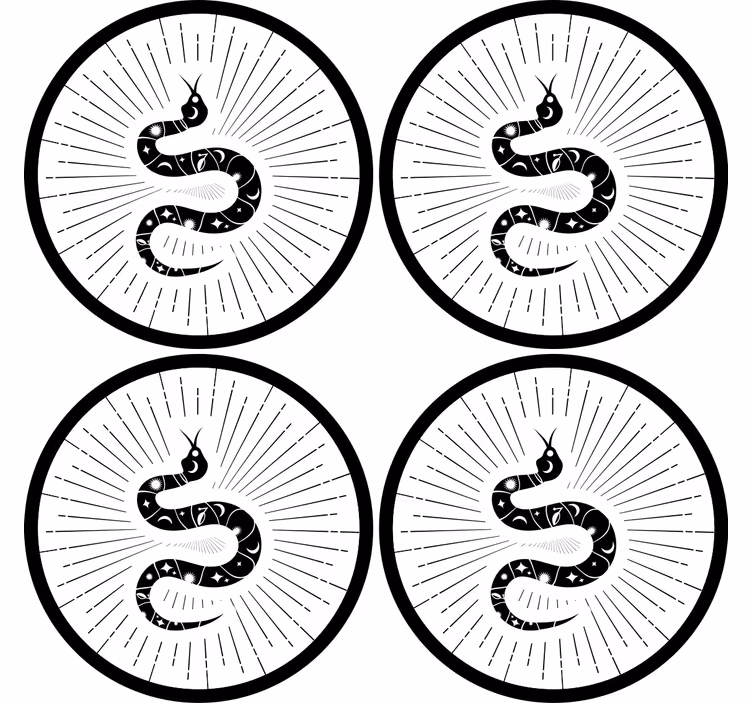 Ucube bardak altlığı yılan motifi - TenStickers