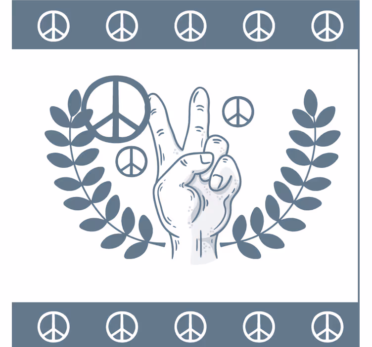 Cümle bardak altlığı - barış el zafer sembolü - TenStickers