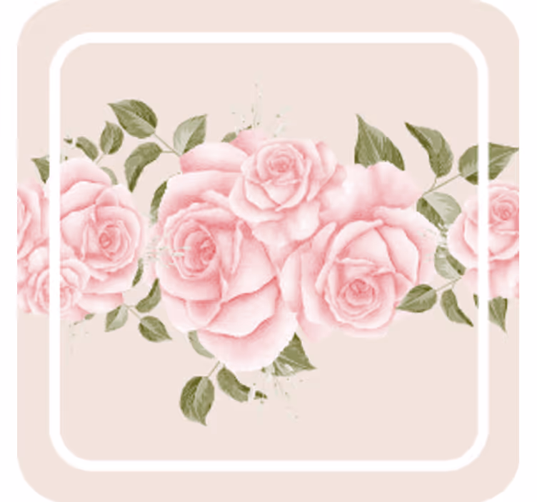 Modern bardak altlığı pembe Çiçek düzeni - TenStickers