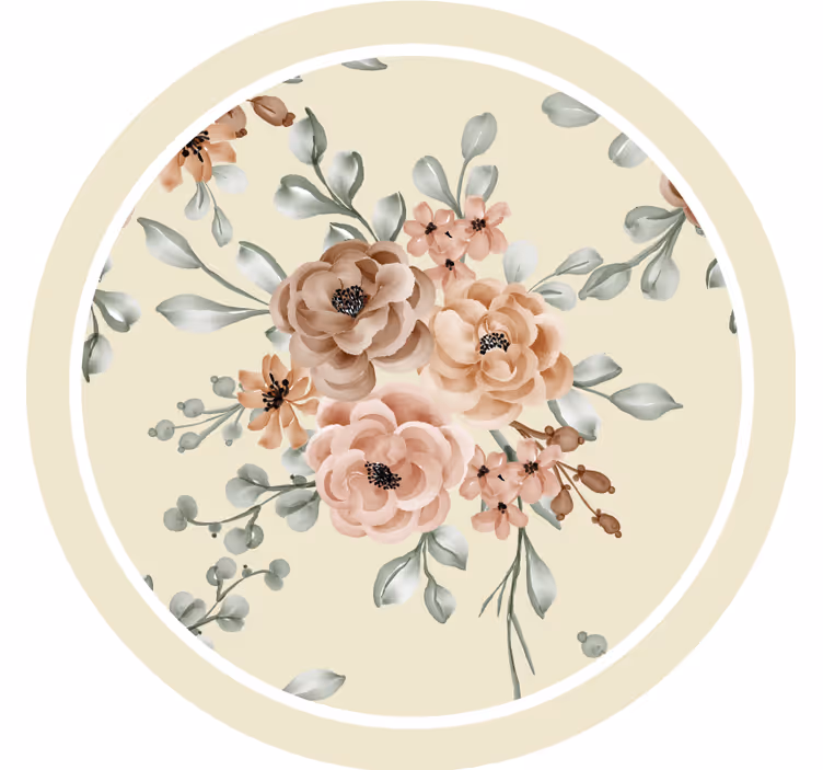 çiçekli zarafet deseni vintage bardak altlığı - TenStickers