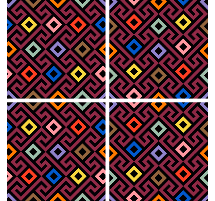 Bardak altlığı renkli geometrik desen - TenStickers