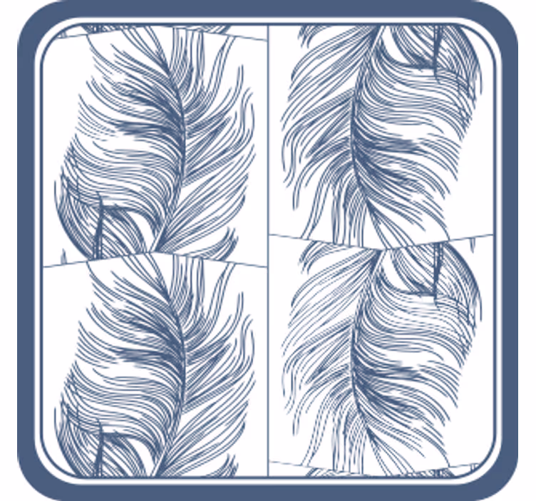 Elegant feather pattern bardak altlığı - TenStickers