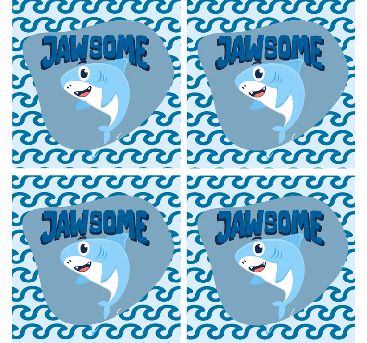 Ucube bardak altlığı - dalgalı köpekbalığı - TenStickers