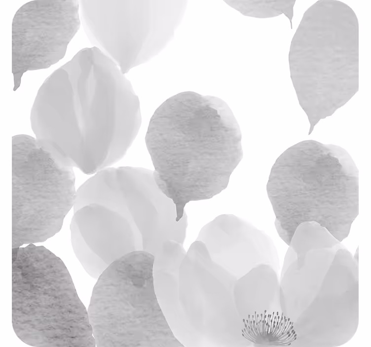 Bardak altlığı yumuşak gri yapraklar - TenStickers