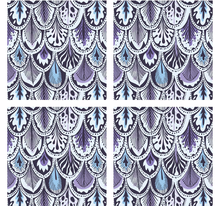 Bardak altlığı - Şık yaprak motif deseni - TenStickers