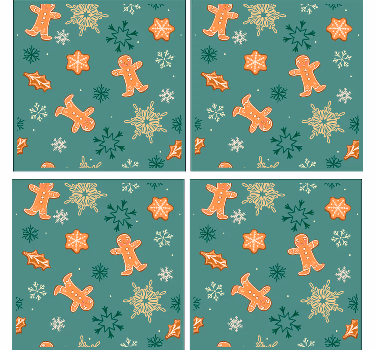 Zencefilli kurabiye deseni noel altlığı - TenStickers