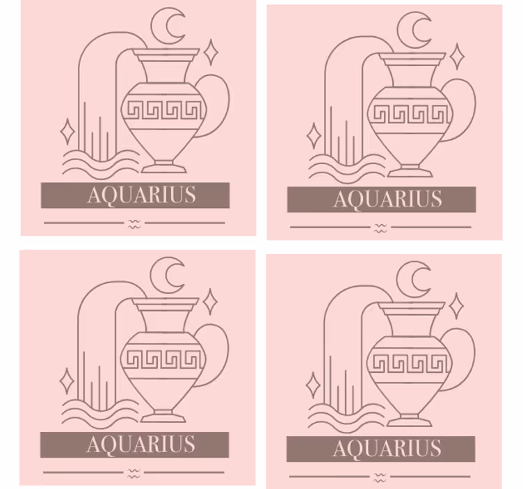 Cümle bardak altlığı kova burcu sembolü - TenStickers
