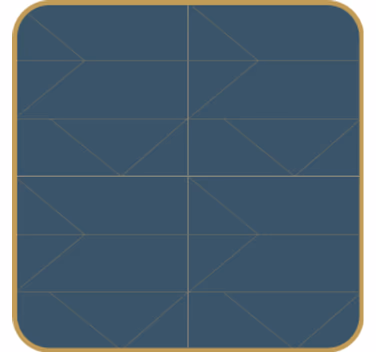 Bardak altlığı altın Çerçeveli geometrik desen - TenStickers