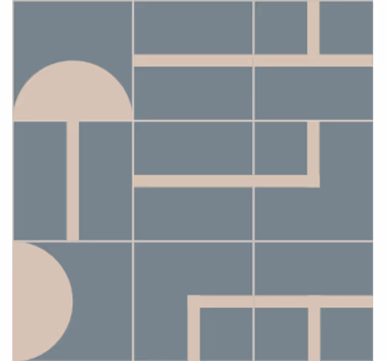 Modern bardak altlığı kavisli Şekillerle geometrik desen - TenStickers