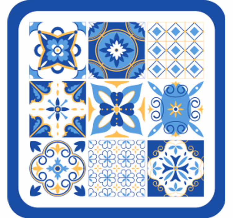Bardak altlığı geometrik mavi desenler - TenStickers