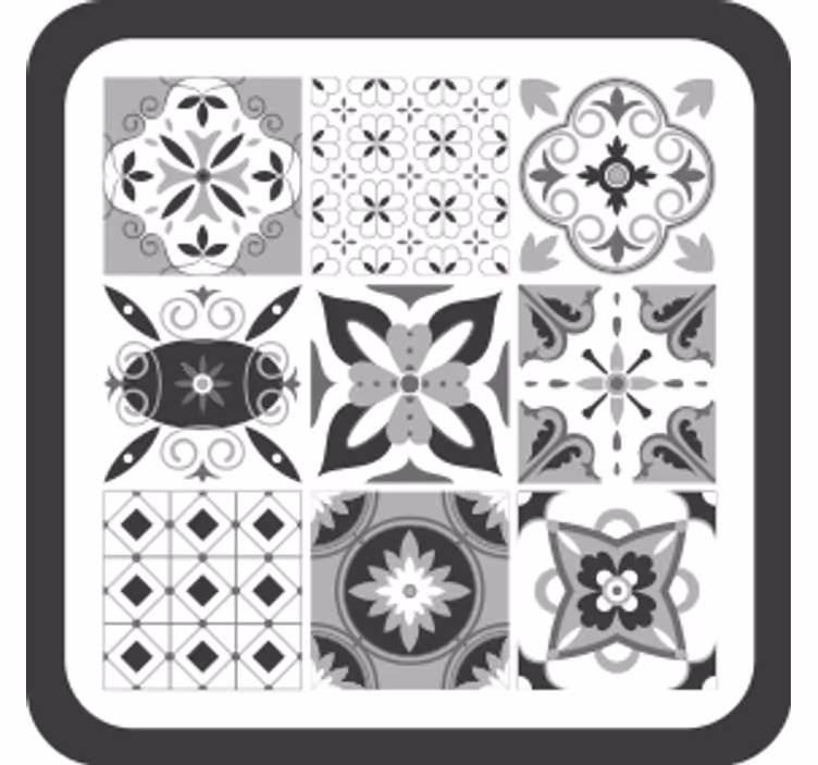 Bardak altlığı geometrik Çiçek motifleri - TenStickers