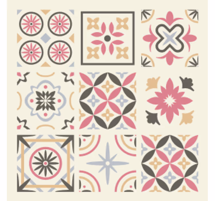 Fayans bardak altlığı geometrik Çiçek deseni - TenStickers