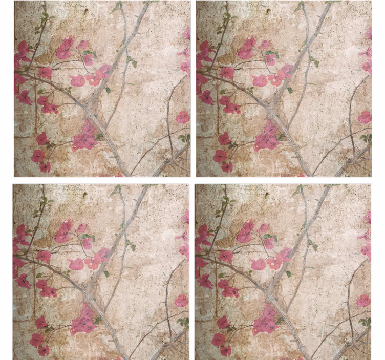 Bardak altlığı dokulu Çiçek deseni - TenStickers