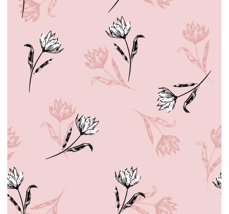 Pembe bir arka plan modern coaster üzerinde beyaz lilyum - TenStickers