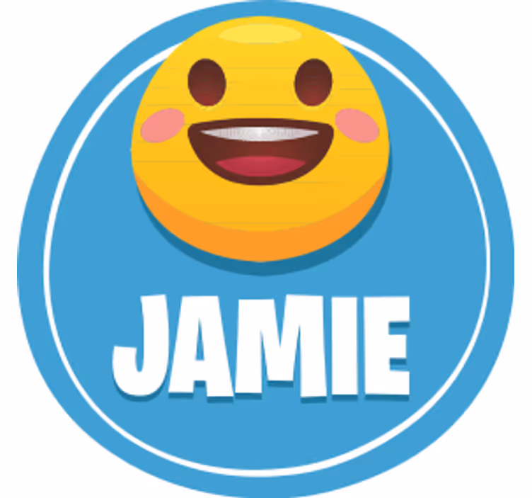 İsimli bardak altlığı - smiley yüz kişiselleştirme - TenStickers