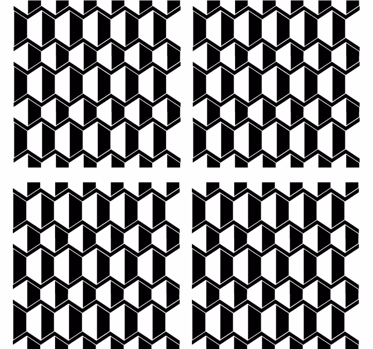 Bardak altlığı geometrik siyah beyaz desen - TenStickers
