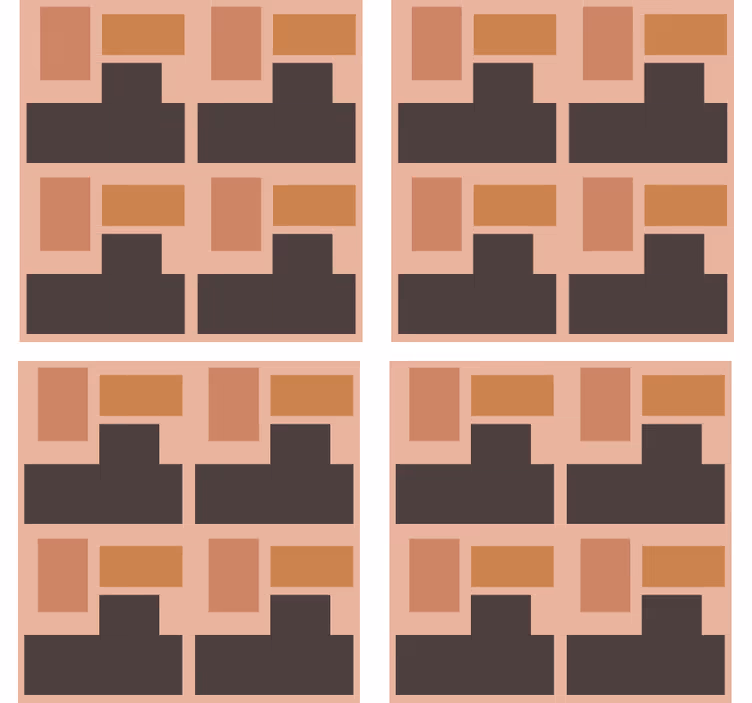 Bardak altlığı - geometrik blok düzeni - TenStickers