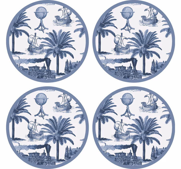 Mavi coaster fransız vintage desen - TenStickers