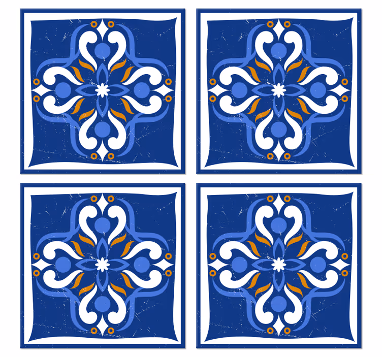 Klasik akdeniz çini bardak altlıkları - TenStickers