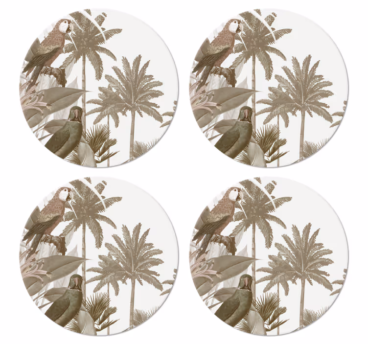 Bağbozumu tropikal fauna bağbozumu coaster - TenStickers